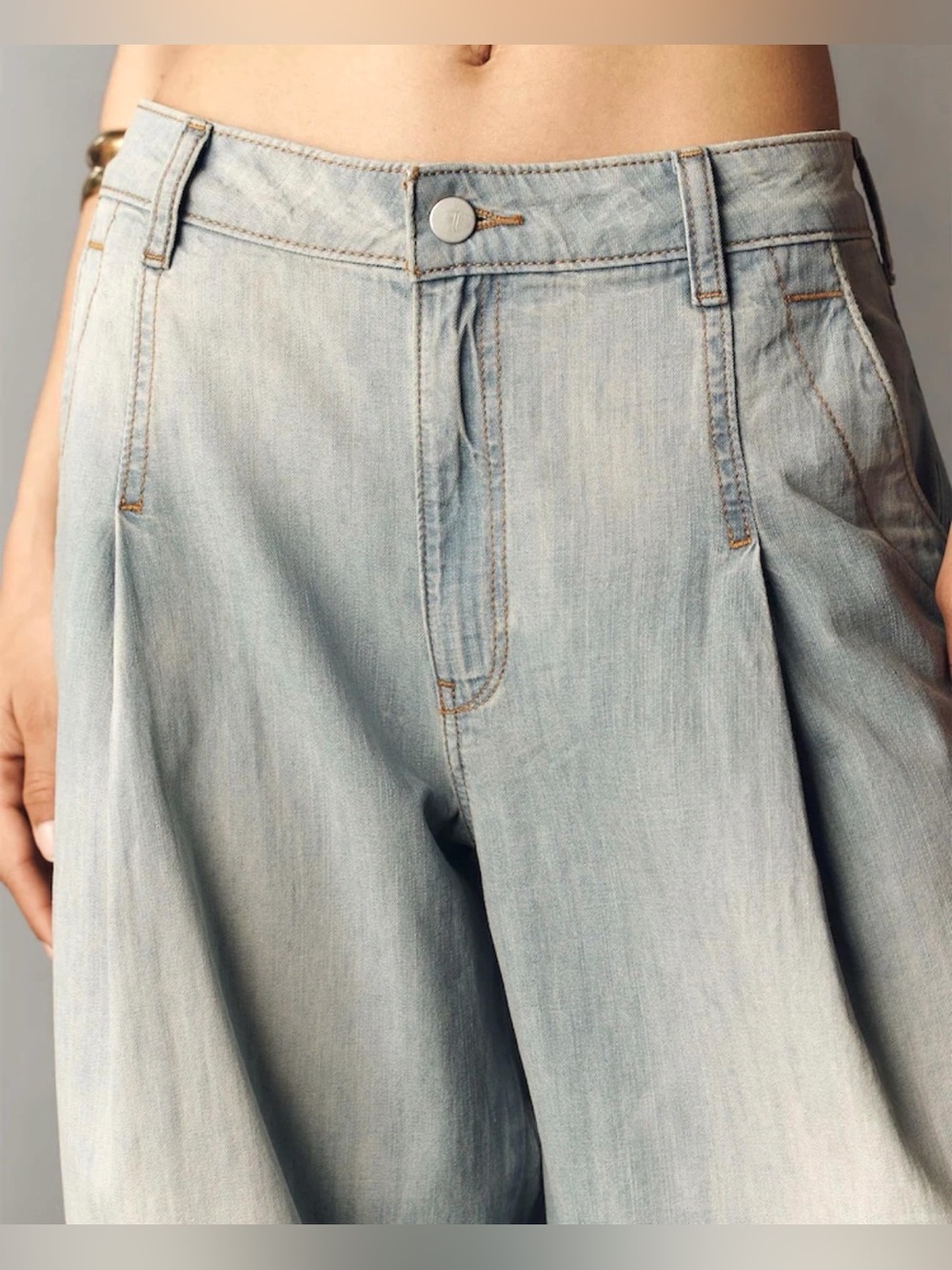 ANTHROPOLOGY  BLUE  PILCRO - Cotton High - Rise Balloon Jeans- 31 - Picture 3 of 13